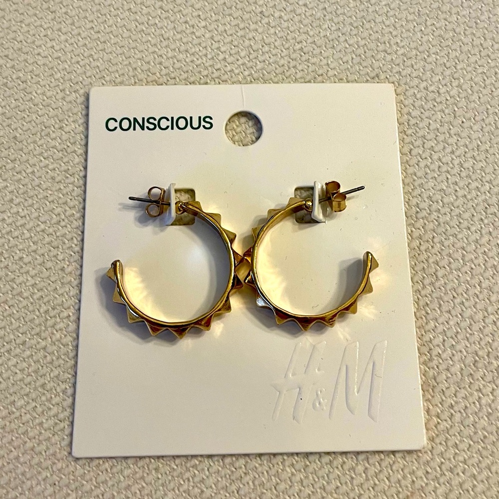 H&M gold spiked hoops
